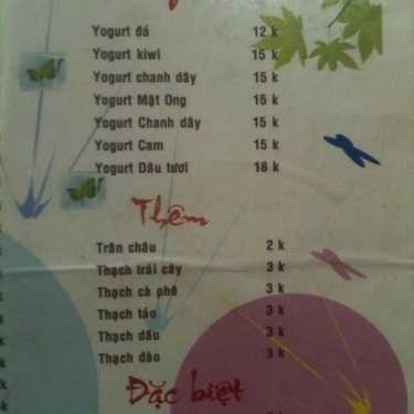 Thực đơn- BOBO Cafe - Cây Trâm