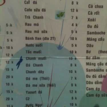 Thực đơn- BOBO Cafe - Cây Trâm
