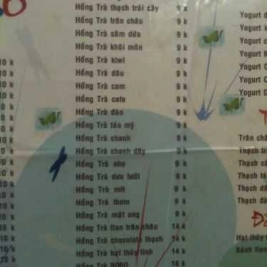 Thực đơn- BOBO Cafe - Cây Trâm
