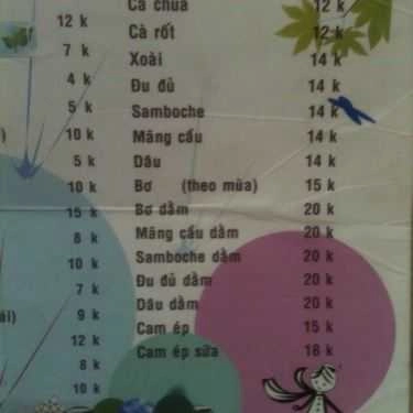 Thực đơn- BOBO Cafe - Cây Trâm