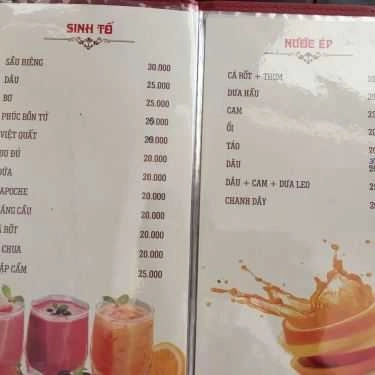 Thực đơn- Cam Ly Cafe - Đường Số 6
