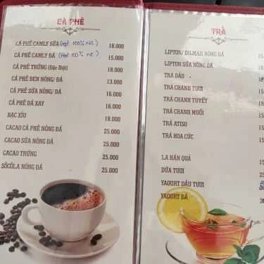 Thực đơn- Cam Ly Cafe - Đường Số 6