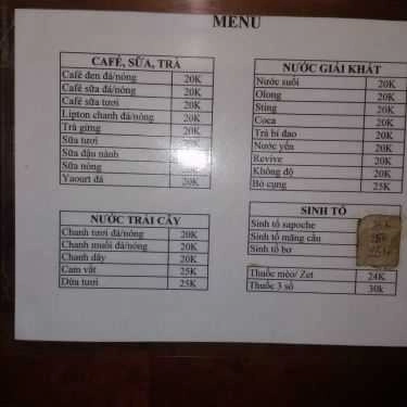 Thực đơn- Cây Bàng Cafe - Linh Trung