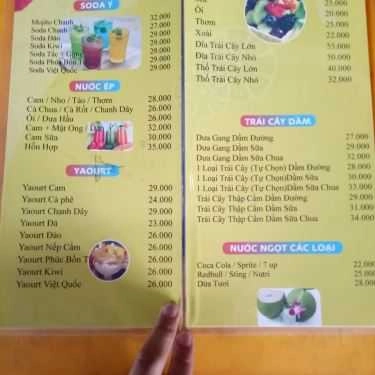 Thực đơn- Cây Si - Cafe & Nước Giải Khát