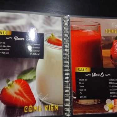 Thực đơn- Công Viên Cafe