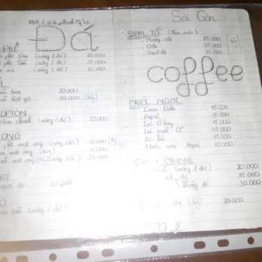 Thực đơn- Đá Cafe - Đường Số 16