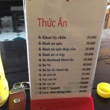 Thực đơn- Domino Cafe - Hoàng Hoa Thám
