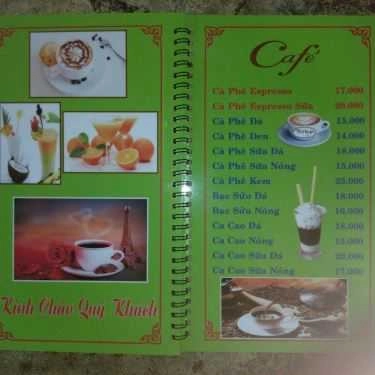 Thực đơn- Thảo Nguyên - Cafe & Kem