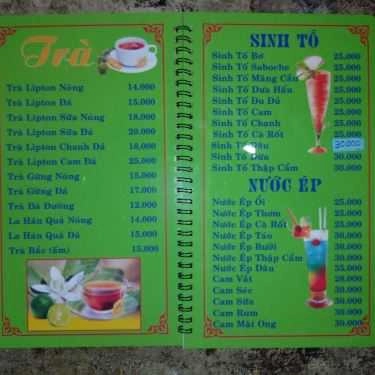 Thực đơn- Thảo Nguyên - Cafe & Kem
