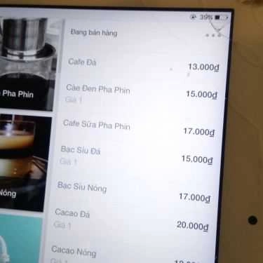 Thực đơn- Phin Điện Cafe