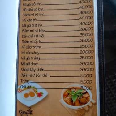 Thực đơn- Tam Giang Coffee