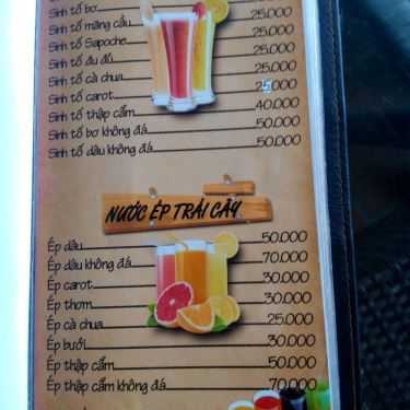Thực đơn- Tam Giang Coffee