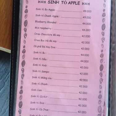 Thực đơn- Apple Cafe - Thống Nhất