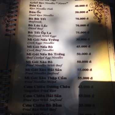 Thực đơn- Cafe Trịnh - Xuân Thủy