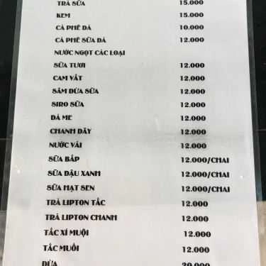 Thực đơn- Ý 479 Coffee