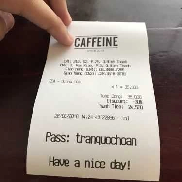 Thực đơn- Caffeine Coffee