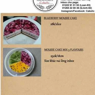 Thực đơn- Shop online Cakelic - The Cake's Corner