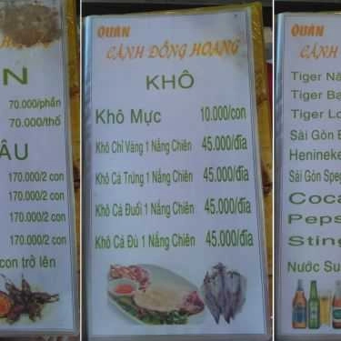 Thực đơn- Quán Nhậu Cánh Đồng Hoang - Gà Ta Bình Định