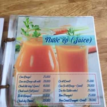 Thực đơn- Carina Cafe