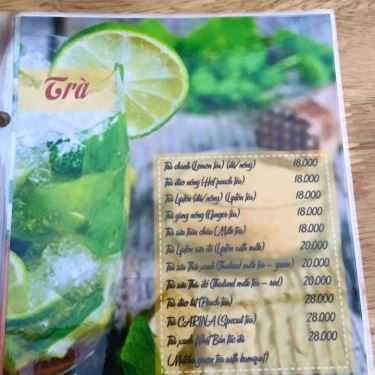 Thực đơn- Carina Cafe
