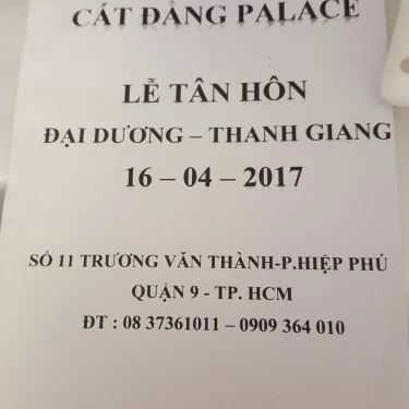 Tổng hợp- Nhà hàng tiệc cưới Cát Đằng Palace - Nhà Hàng Tiệc Cưới Cát Đằng - Trương Văn Thành