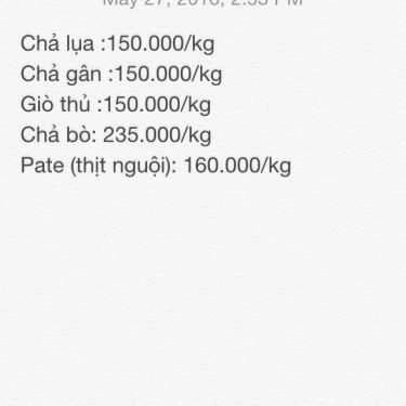 Thực đơn- Chả Lụa & Pate Đặc Sản Kiên Giang - Shop Online