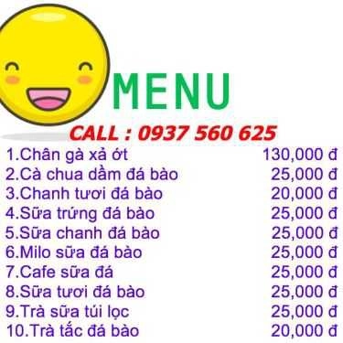 Thực đơn- Shop online Chân Gà Sả Ớt