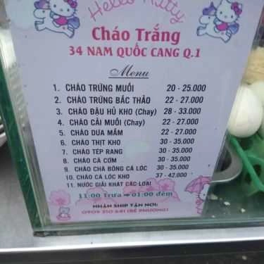 Thực đơn- Ăn vặt Hello Kitty - Cháo Trắng Trứng Muối