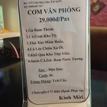 Thực đơn- Chất Coffee 175