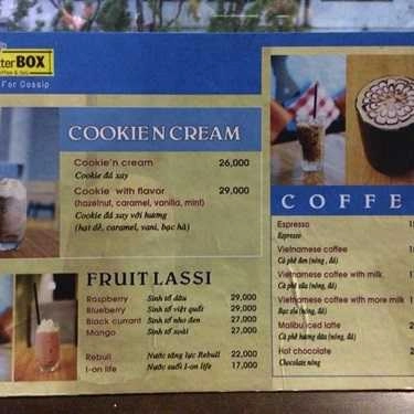 Thực đơn- Chatter Box Cafe - Hoàng Hoa Thám