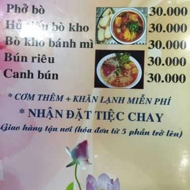 Thực đơn- Quán Ăn Chay Diệu Trúc