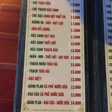 Thực đơn- Ăn vặt Chè Ba Cô Gái