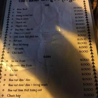 Thực đơn- Tiệm Bánh Chè Bánh Tuyết Nga - Nguyên Hồng