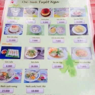 Thực đơn- Tiệm Bánh Chè Bánh Tuyết Nga - Nguyên Hồng