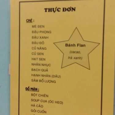 Thực đơn- Ăn vặt Huê Ký - Chè & Súp Cua