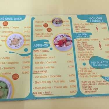 Thực đơn- Cafe Chè Khúc Bạch Đỗ Ngọc