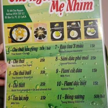 Thực đơn- Ăn vặt Chè Ngon Mẹ Nhím