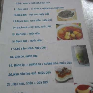 Thực đơn- Ăn vặt Chè Sâm Giải Nhiệt Bàu Cát