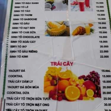 Thực đơn- Ăn vặt Chè Thái Cẩm Thu - Phạm Văn Chiêu