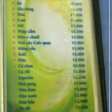 Thực đơn- Cafe Chè Thái Thảo Vy