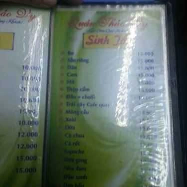 Thực đơn- Cafe Chè Thái Thảo Vy