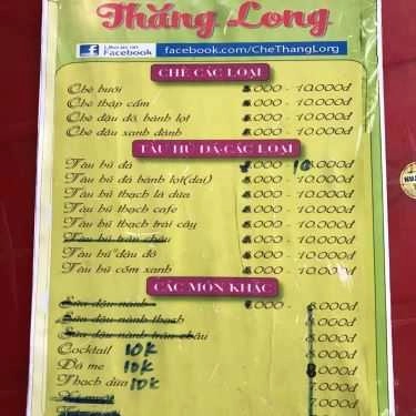 Thực đơn- Ăn vặt Chè Thăng Long - Cách Mạng Tháng 8