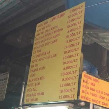 Thực đơn- Ăn vặt Chè Vân - Chợ Tân Định