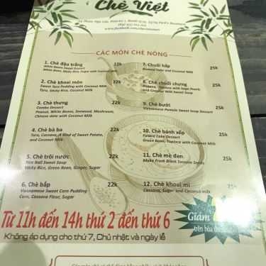 Thực đơn- Cafe Chè Việt - Taka Plaza