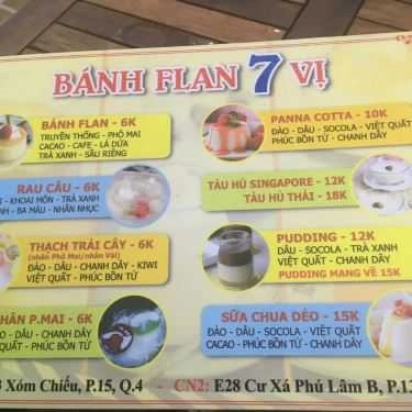 Thực đơn- Ăn vặt Bánh Flan 7 Vị - Xóm Chiếu