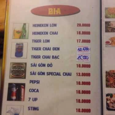 Thực đơn- Quán Nhậu Bảy Hiền - Bia Tuyết