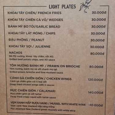 Thực đơn- Cafe Biker Shield Bistro
