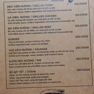 Thực đơn- Cafe Biker Shield Bistro