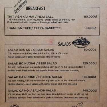 Thực đơn- Cafe Biker Shield Bistro