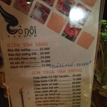 Thực đơn- Cỏ Nội Garden Cafe